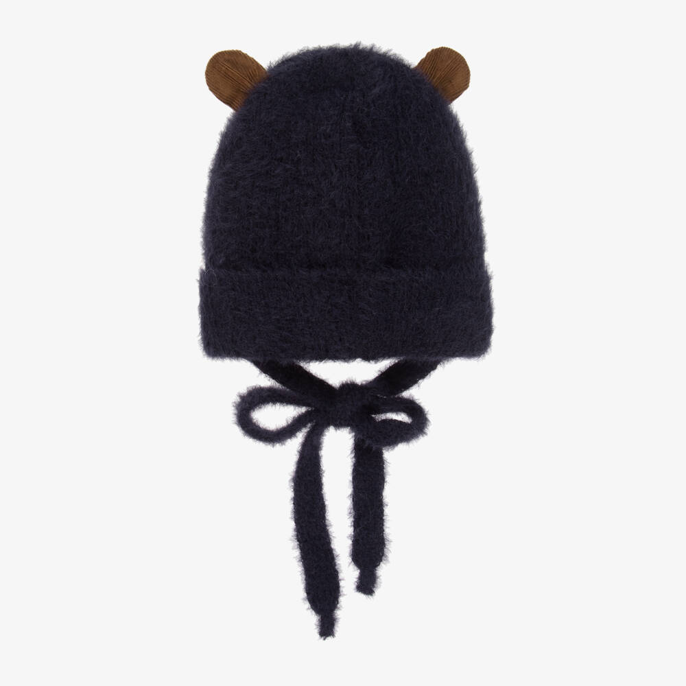 Jamiks-Boys Navy Fluffy Knit Hat | Childrensalon Outlet