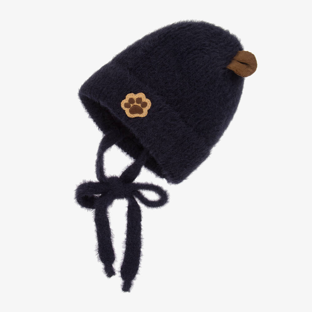 Jamiks-Boys Navy Fluffy Knit Hat | Childrensalon Outlet