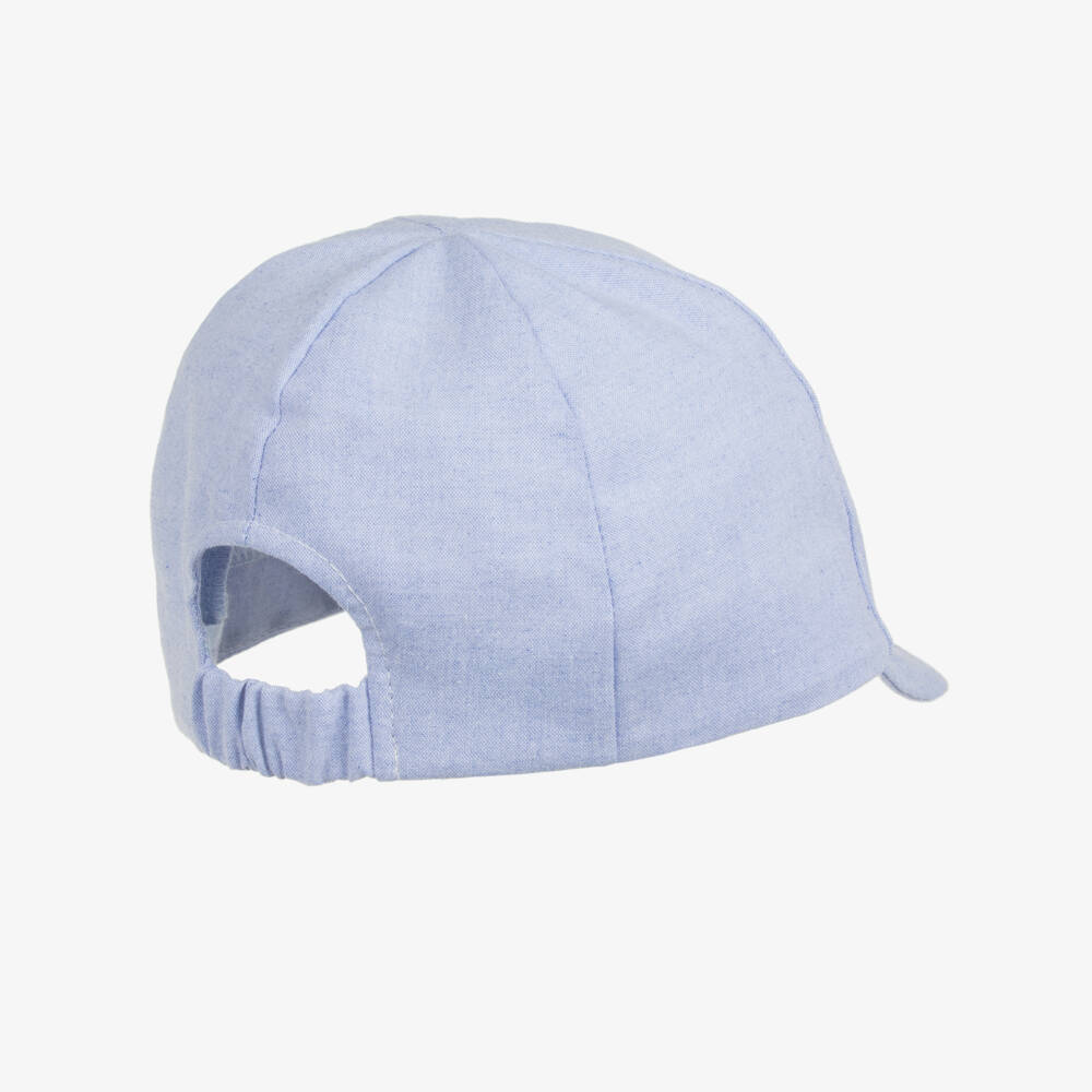Jamiks-Boys Pale Blue Cotton Cap with Bear Patch | Childrensalon Outlet