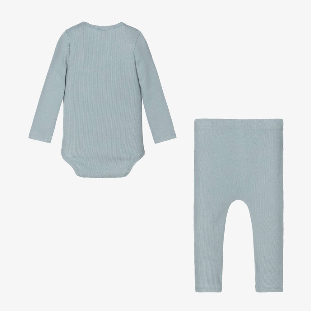 Jamiks-Boys Ribbed Blue Trouser Set | Childrensalon Outlet