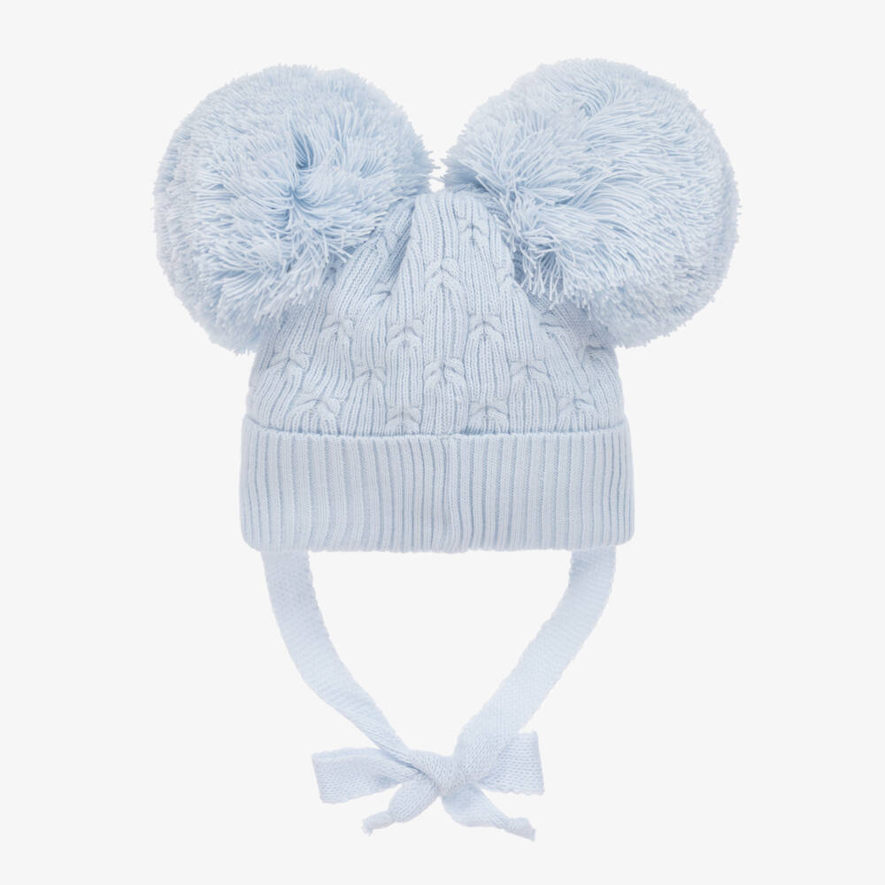 Jamiks-Boys Sky-Hued Knit Pom Hat | Childrensalon Outlet