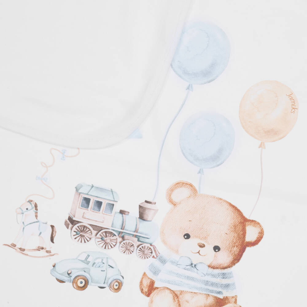 Jamiks-Boys Soft White Bear Blanket | Childrensalon Outlet