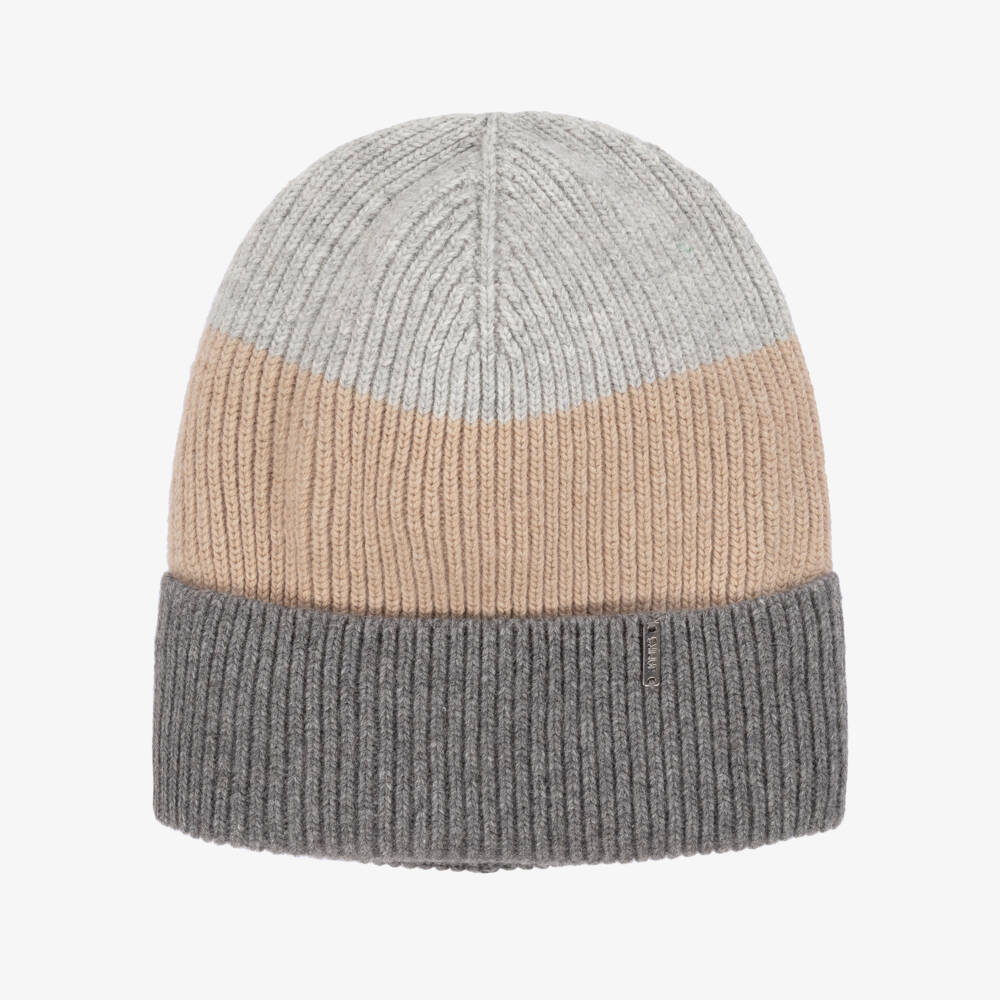 Jamiks-قبعة صوفية بيج ورمادية للأولاد | Childrensalon Outlet