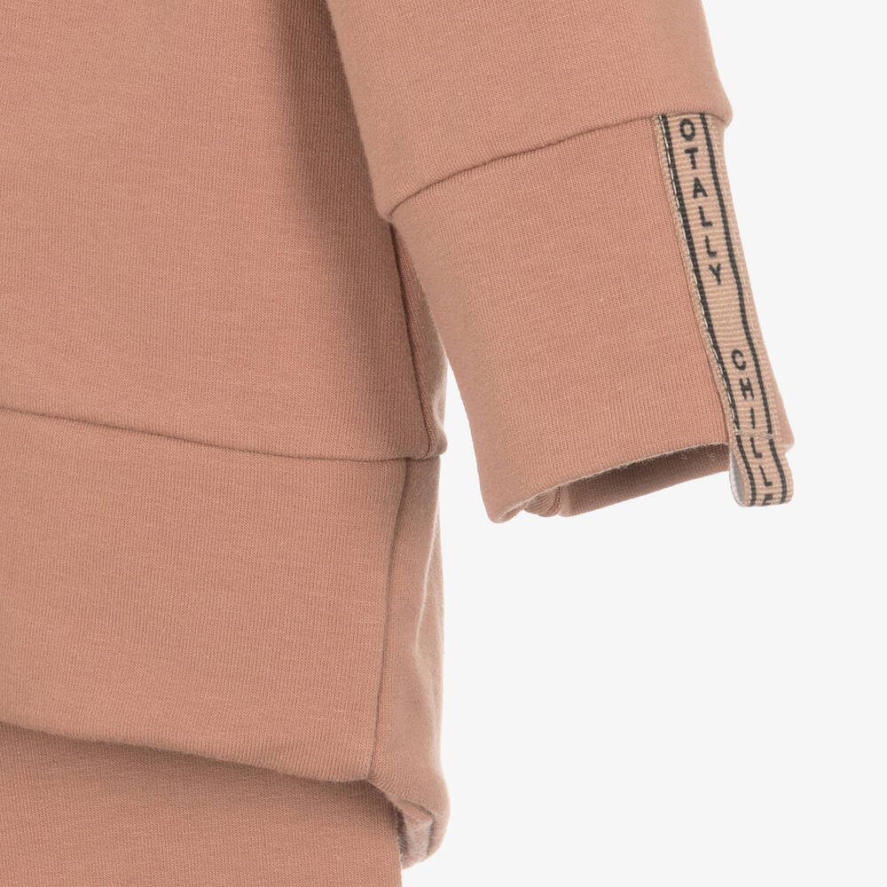 Jamiks-Коричневый хлопковый спортивный костюм с капюшоном | Childrensalon Outlet