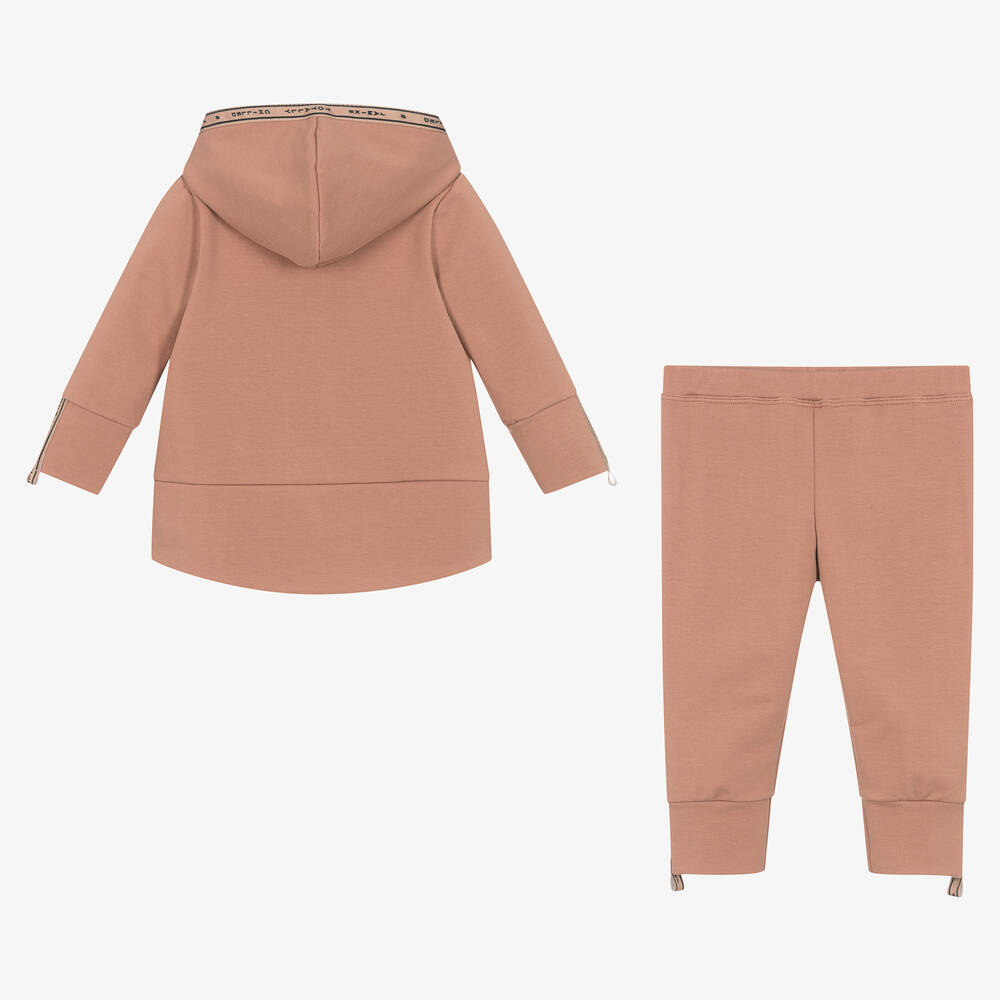 Jamiks-Коричневый хлопковый спортивный костюм с капюшоном | Childrensalon Outlet