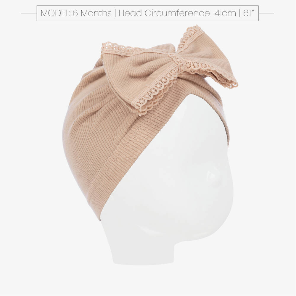 Jamiks-Girls Beige Cotton Bow Turban | Childrensalon Outlet