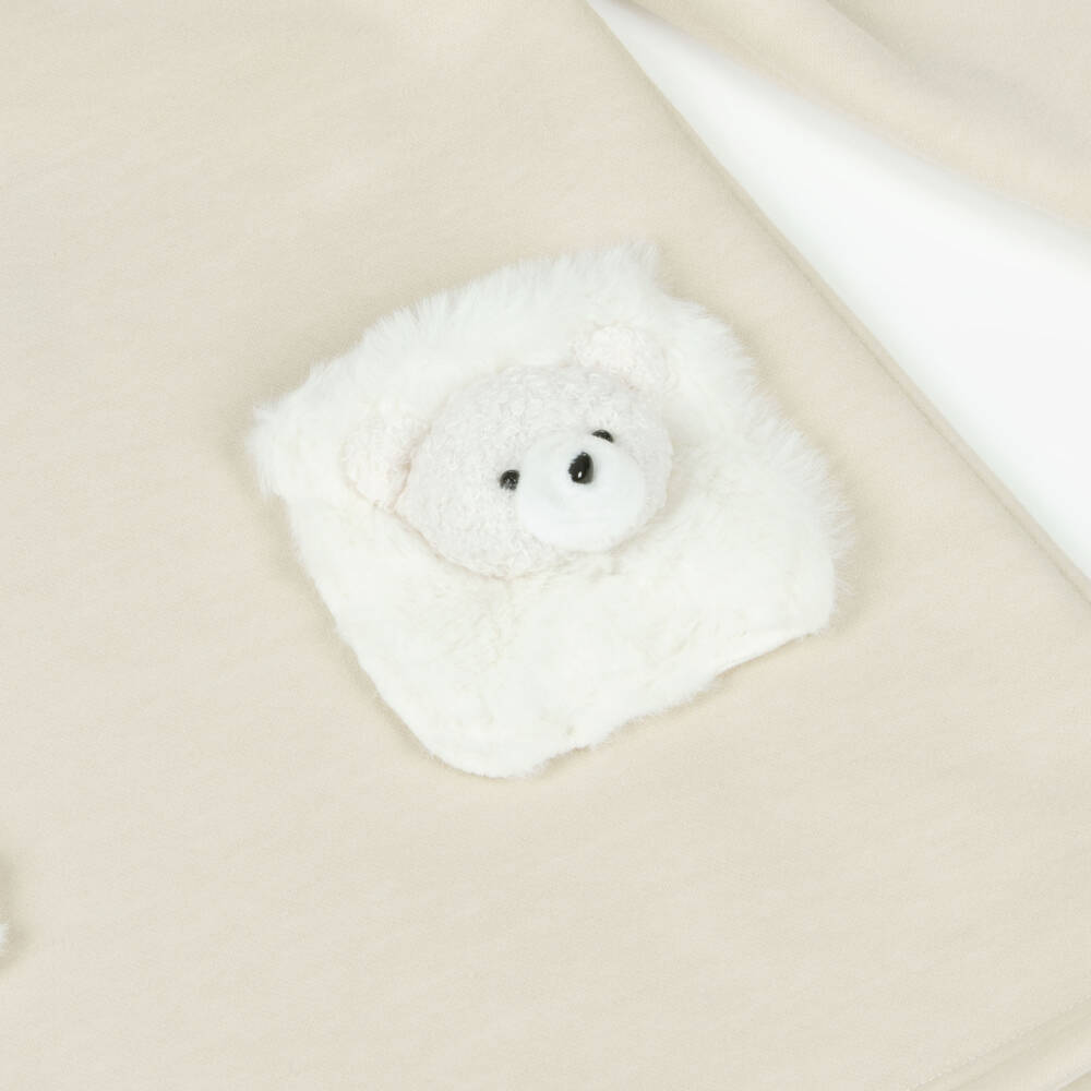 Jamiks-Платье из бежевого хлопка с карманами в виде медвежат для девочек | Childrensalon Outlet