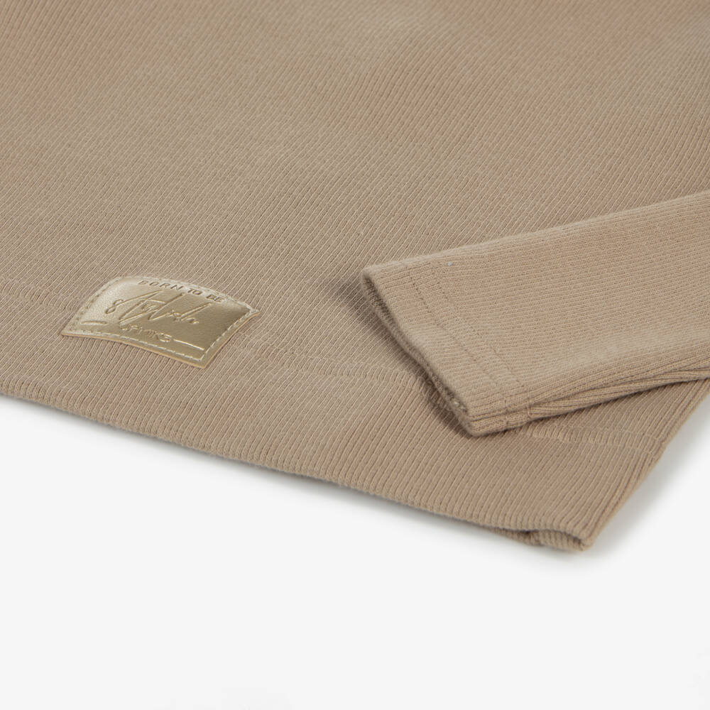 Jamiks-طقم بنطلون قطن جيرسي لون بيج للبنات | Childrensalon Outlet