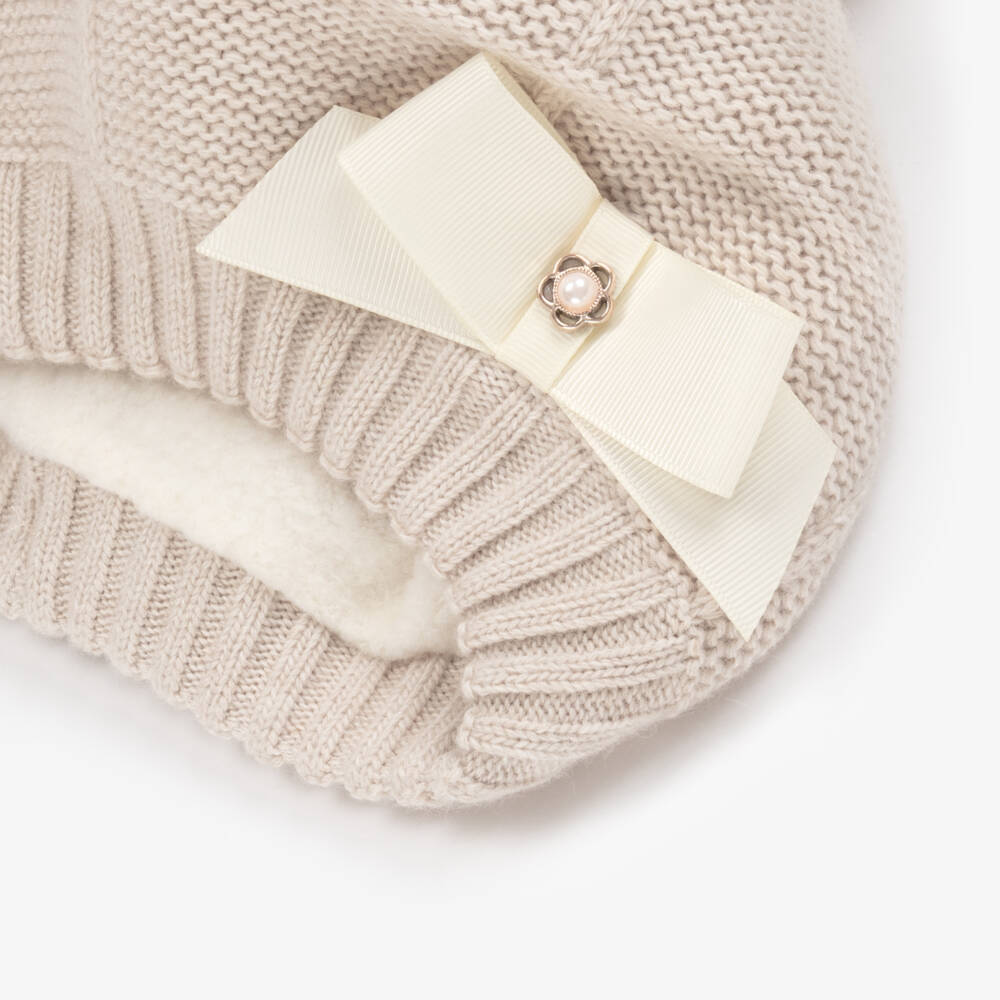Jamiks-Girls Beige Woollen Cashmere Hat | Childrensalon Outlet