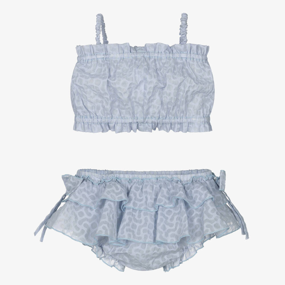 Jamiks-Girls Blue Cotton Beach Set | Childrensalon Outlet