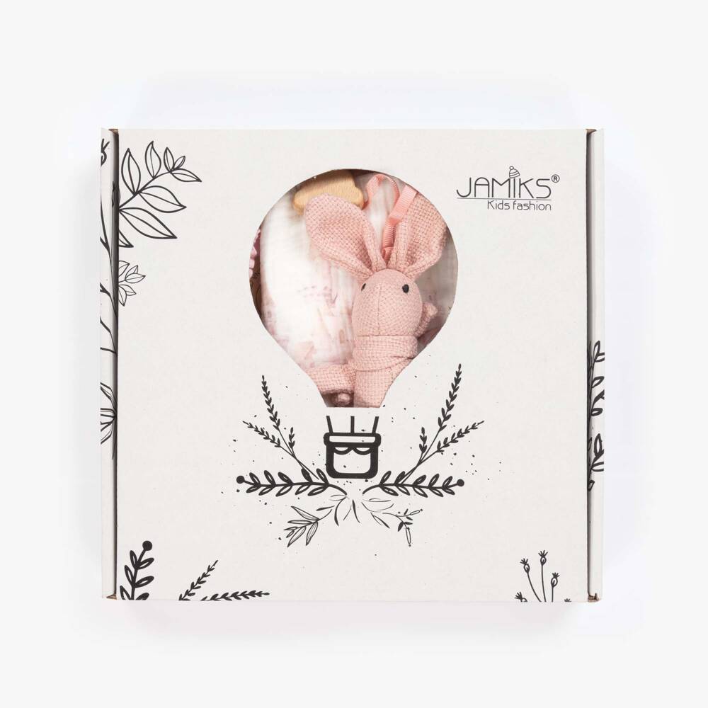 Jamiks-ثنائي قماش موسلين وردي للبنات مع مشبك أرنب | Childrensalon Outlet
