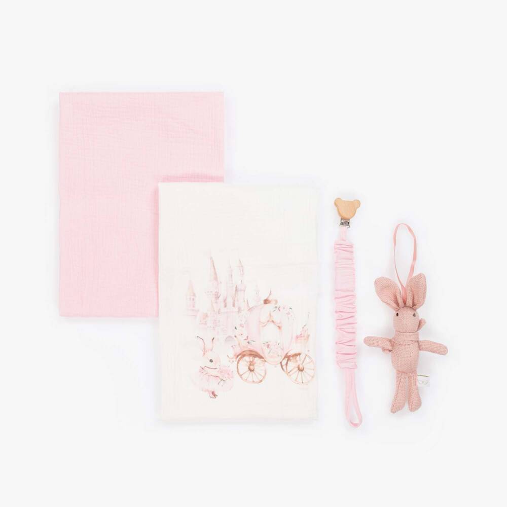 Jamiks-ثنائي قماش موسلين وردي للبنات مع مشبك أرنب | Childrensalon Outlet