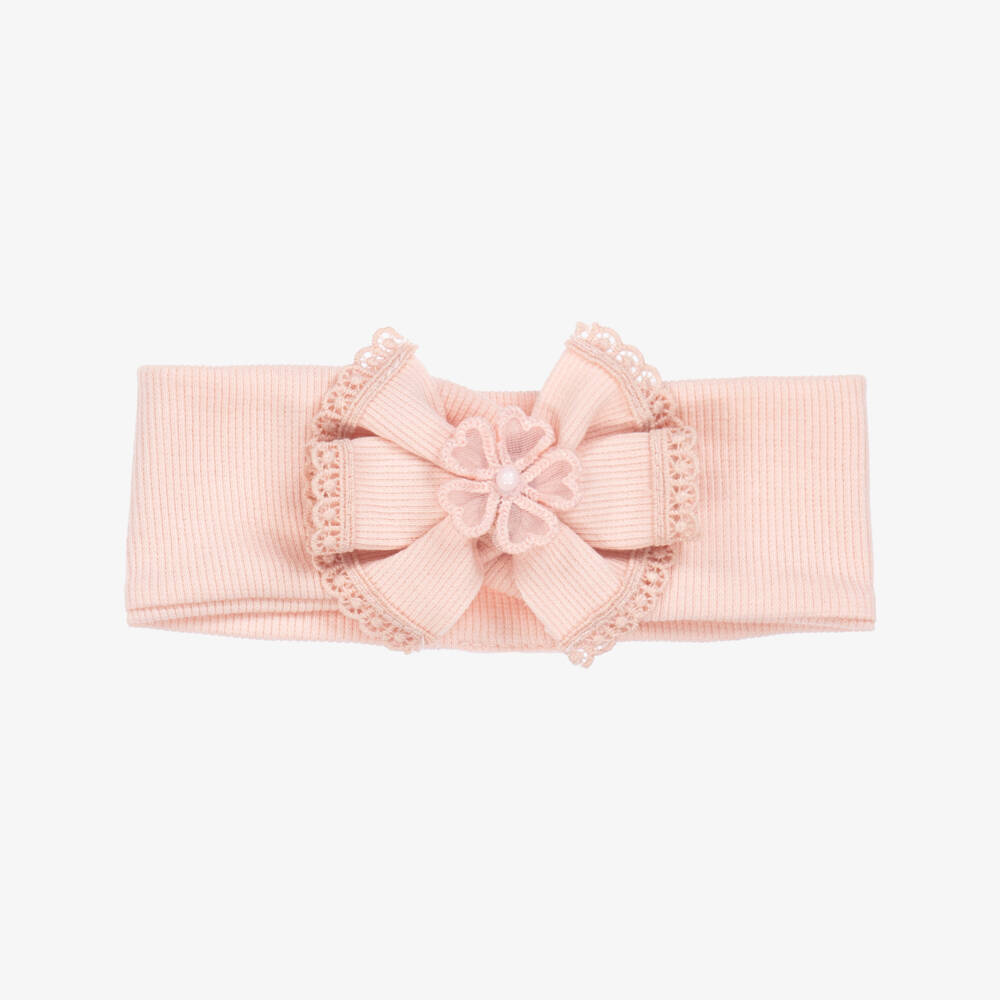 Jamiks-Girls Blush Pink Cotton Bow Headband | Childrensalon Outlet