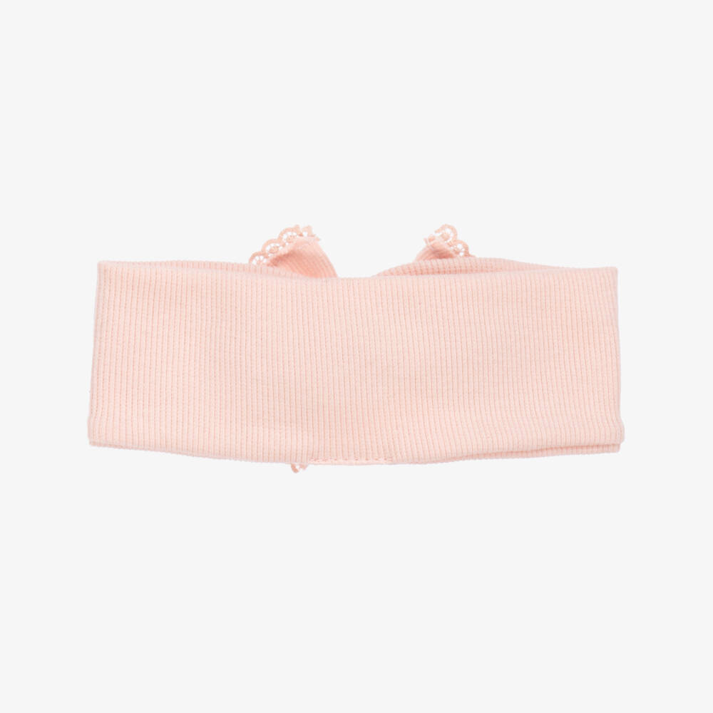Jamiks-Girls Blush Pink Cotton Bow Headband | Childrensalon Outlet