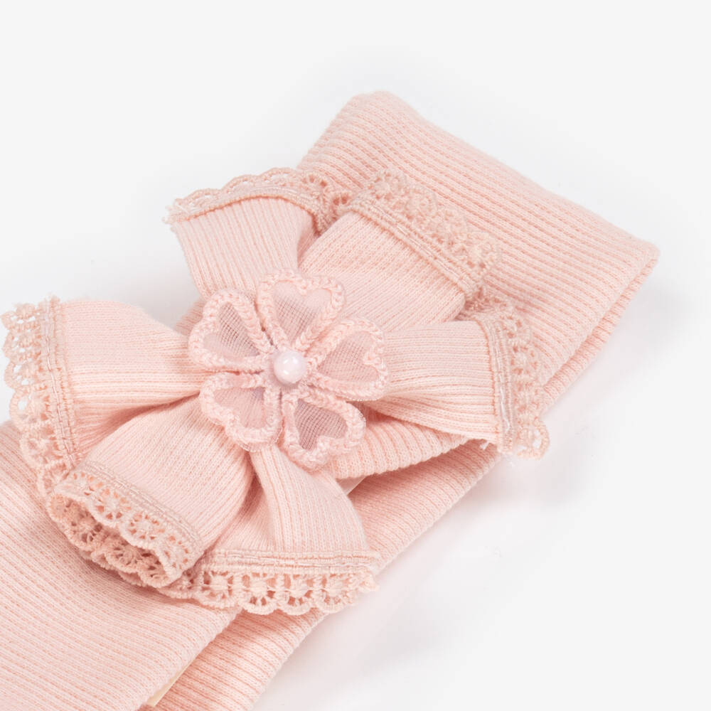 Jamiks-Girls Blush Pink Cotton Bow Headband | Childrensalon Outlet