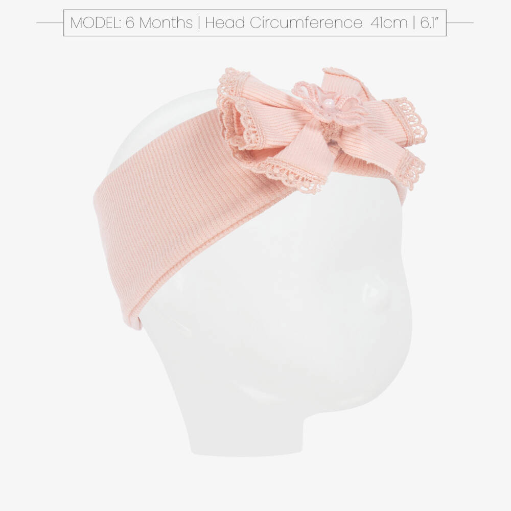 Jamiks-Girls Blush Pink Cotton Bow Headband | Childrensalon Outlet