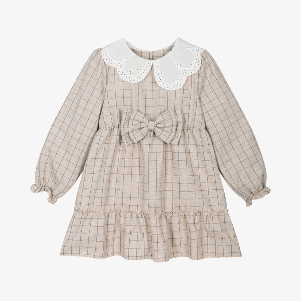 Jamiks-Girls Checkered Cotton Dress with Bow | Childrensalon Outlet