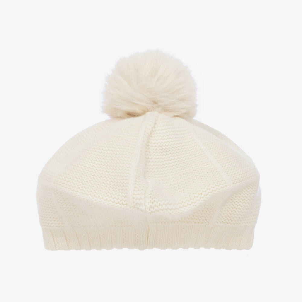 Jamiks-Girls Cozy Ecru Knit Beret | Childrensalon Outlet