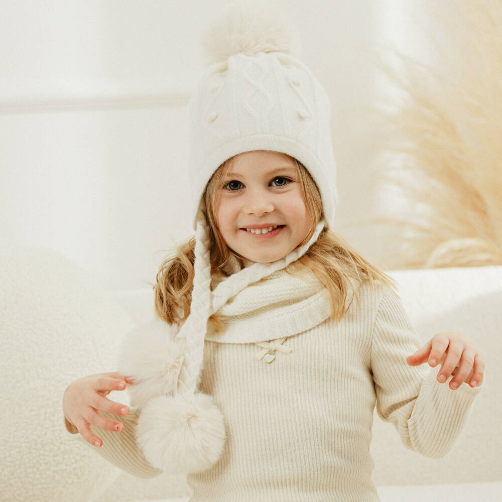 Jamiks-Girls Cozy Ivory Knit Cap | Childrensalon Outlet