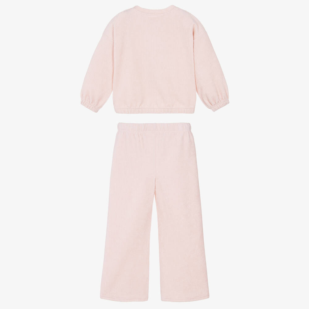 Jamiks-Уютный розовый костюм с мишкой для девочек | Childrensalon Outlet