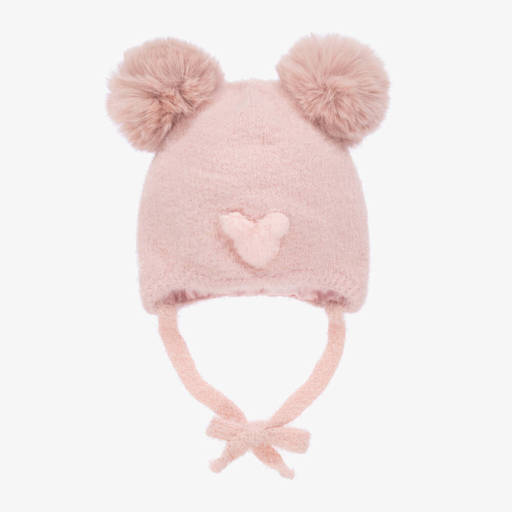 Jamiks-Girls Cozy Pink Pom-Pom Knit Cap | Childrensalon Outlet
