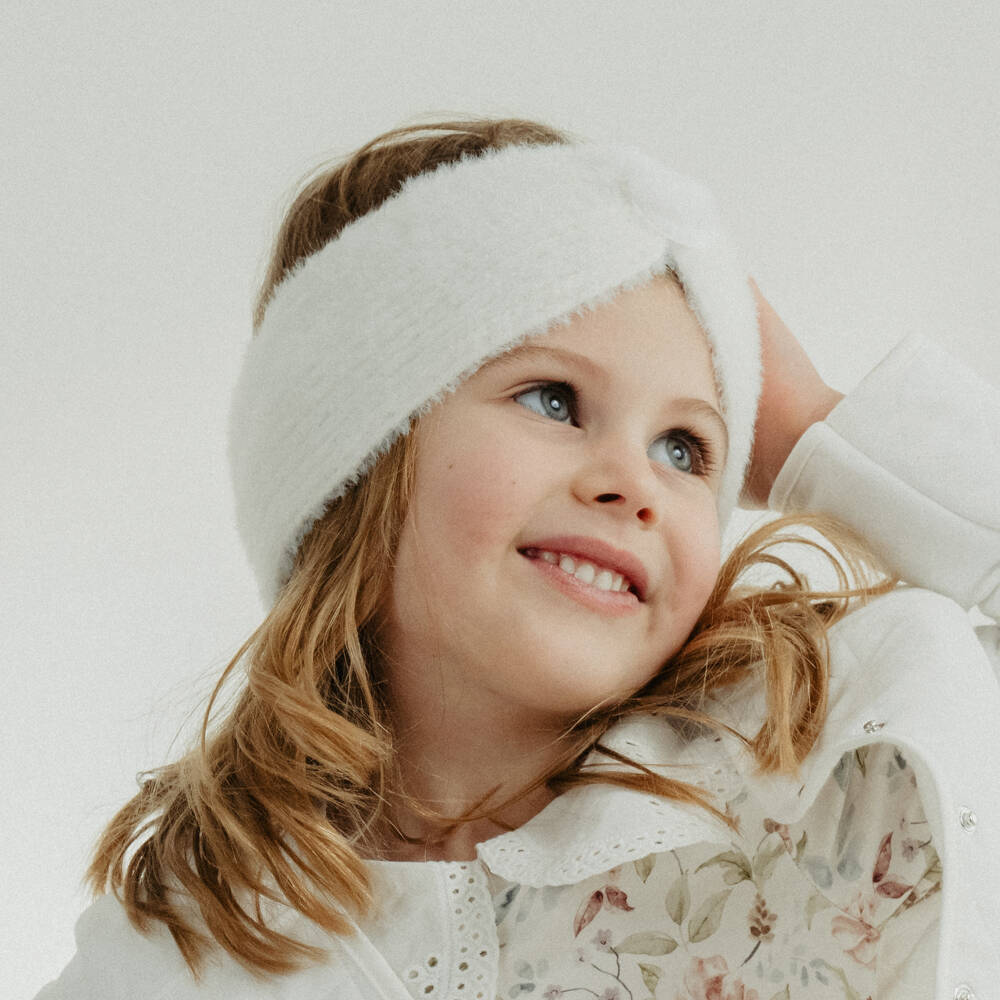 Jamiks-Girls Cream Fluffy Knit Headband | Childrensalon Outlet