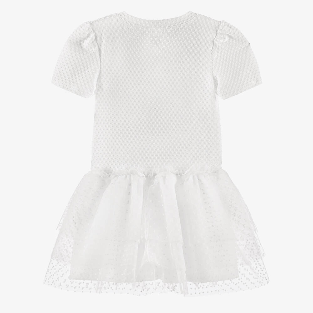 Jamiks-Girls Cream Tulle & Jersey Frock | Childrensalon Outlet