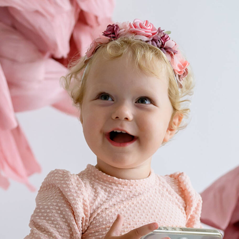 Jamiks-Girls Delicate Floral Pink Hairband | Childrensalon Outlet