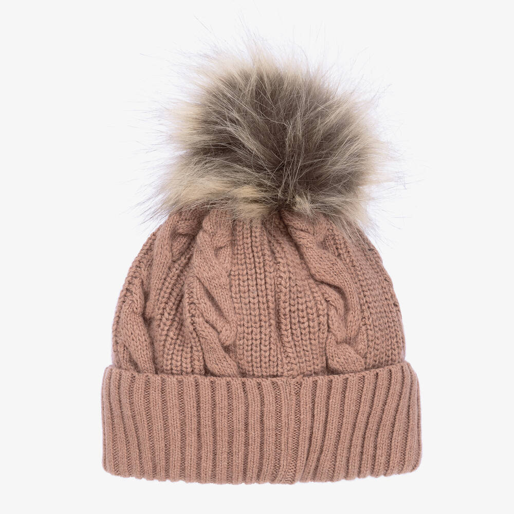 Jamiks-Розовая вязаная шапка с помпоном | Childrensalon Outlet