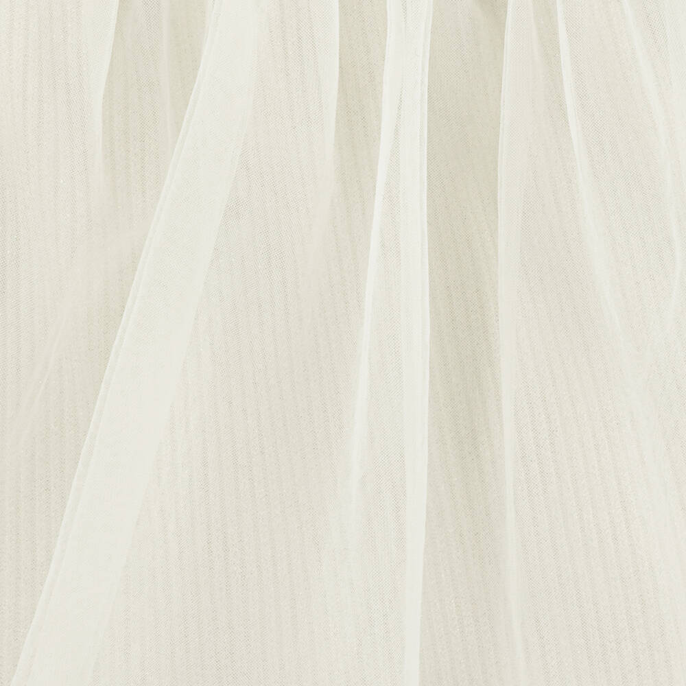 Jamiks-Girls Ecru Ribbed Dress with Tulle | Childrensalon Outlet