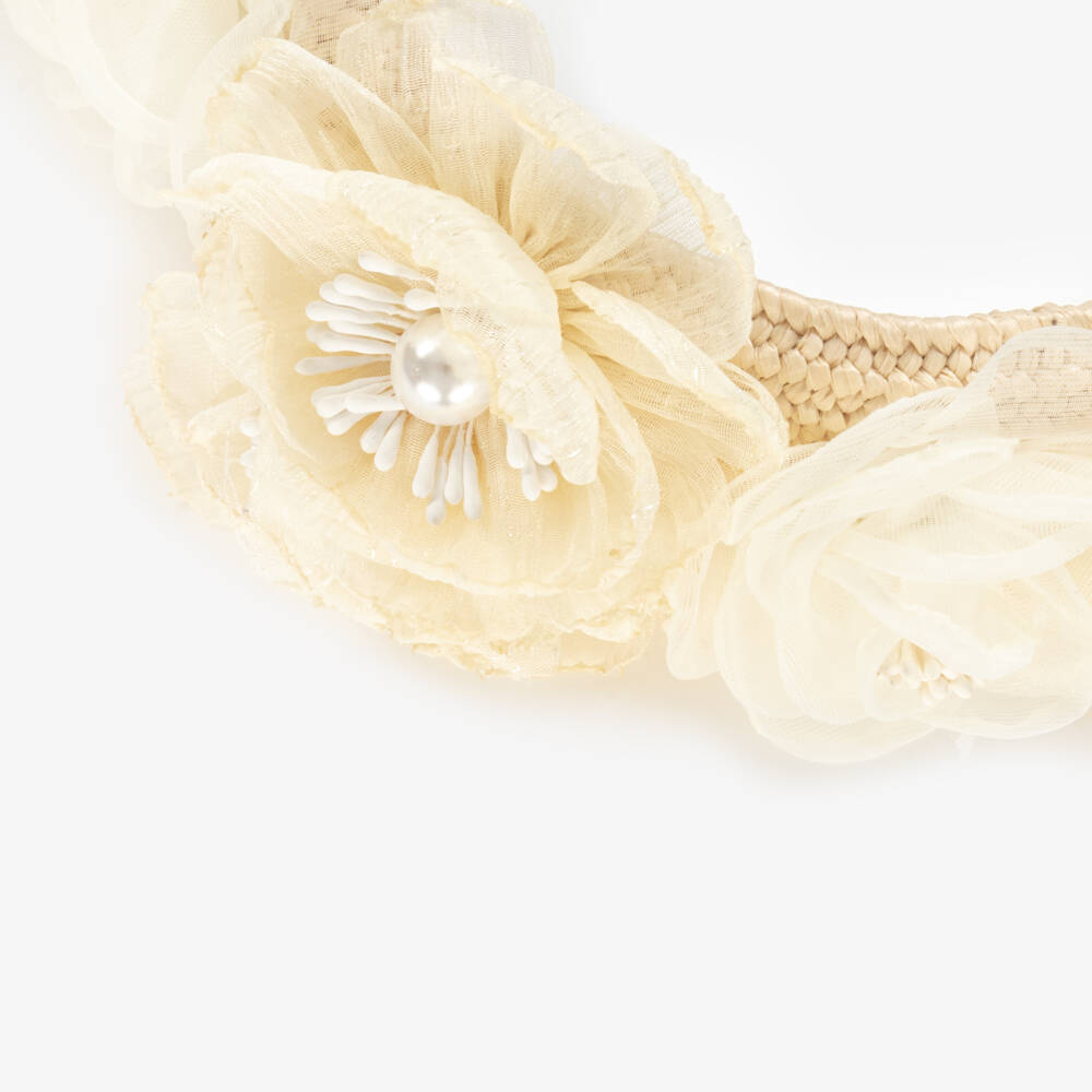 Jamiks-Girls Elegant Ivory Floral Headpiece | Childrensalon Outlet