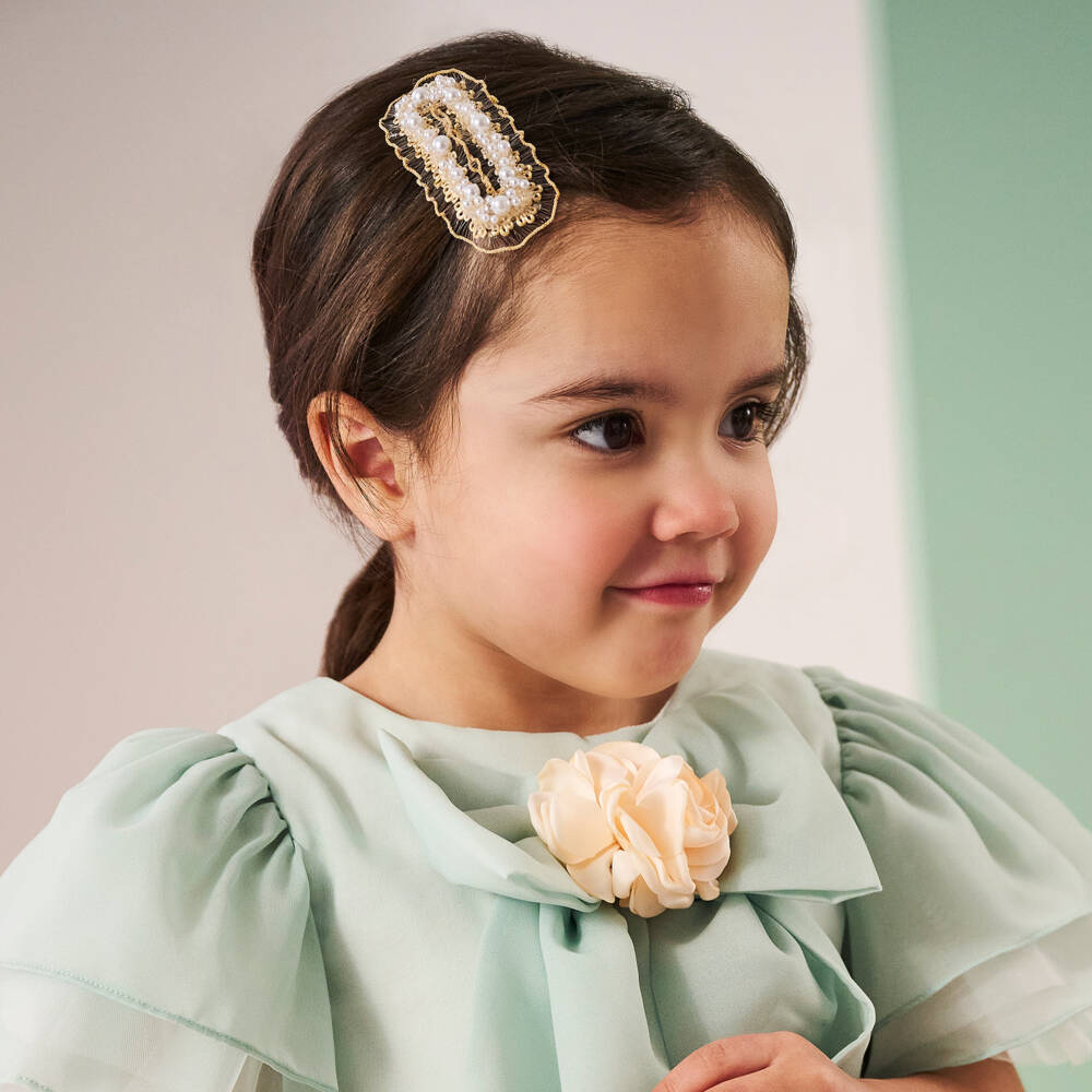 Jamiks-Girls Elegant Ivory Hair Adornments Duo | Childrensalon Outlet