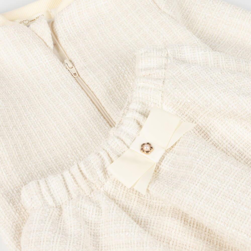 Jamiks-Girls Elegant Ivory Jacket Set | Childrensalon Outlet