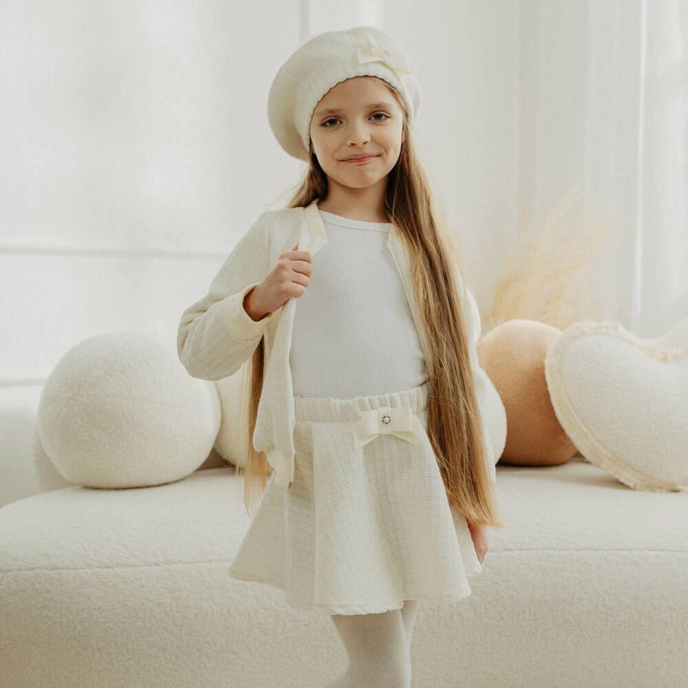 Jamiks-Girls Elegant Ivory Jacket Set | Childrensalon Outlet