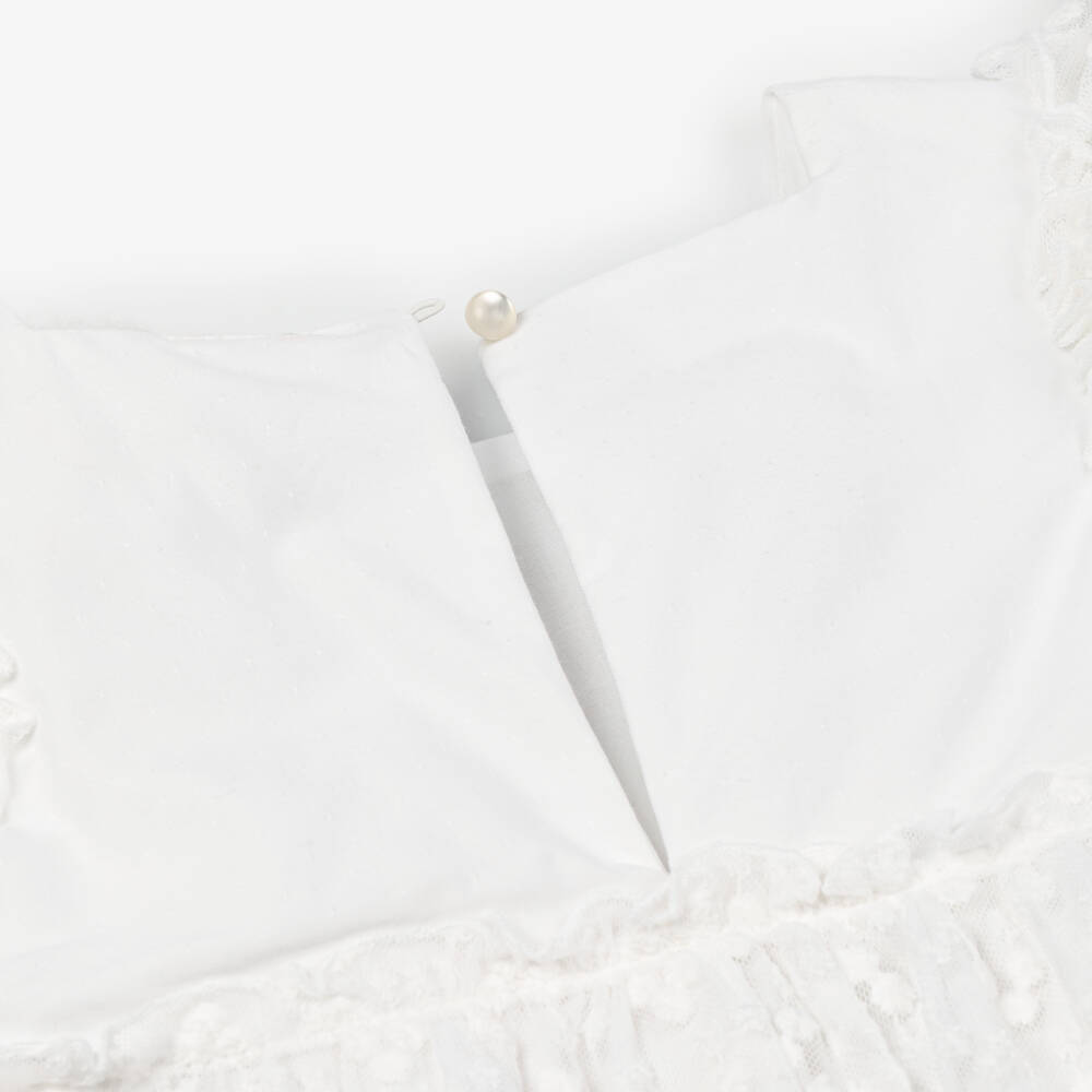 جاميكس-فستان قطن دانتيل أبيض أنيق للبنات | Childrensalon Outlet