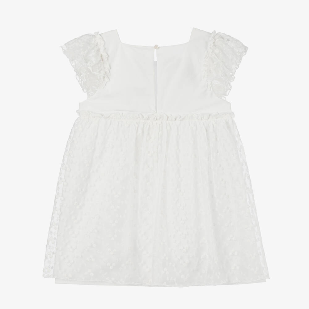 جاميكس-فستان قطن دانتيل أبيض أنيق للبنات | Childrensalon Outlet