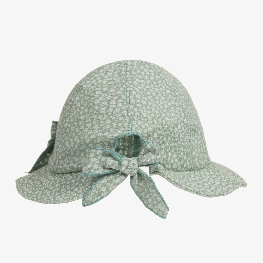 Jamiks-Girls Green Organic Cotton Hat | Childrensalon Outlet