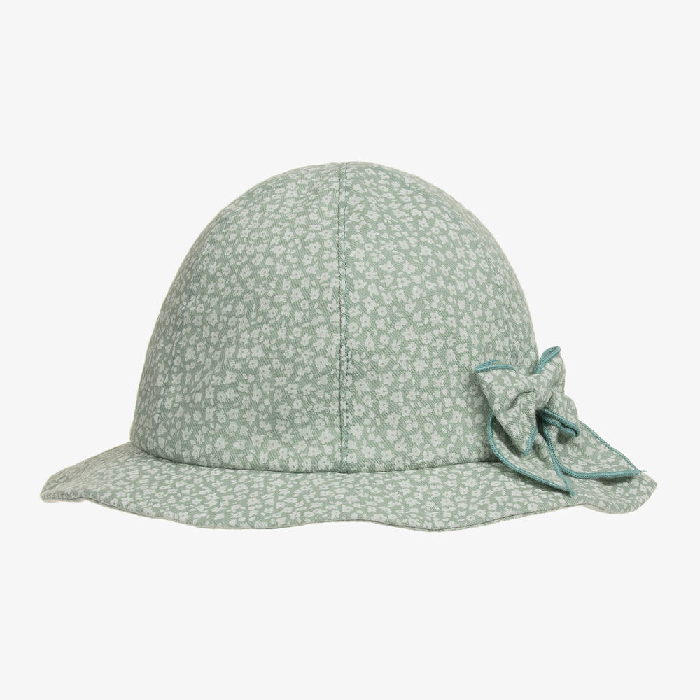 Jamiks-Girls Green Organic Cotton Hat | Childrensalon Outlet