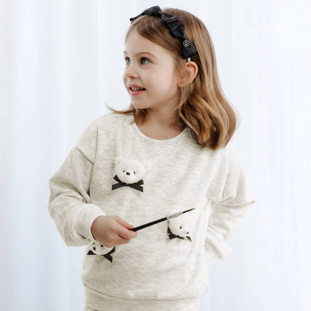 Jamiks-Серый спортивный костюм с мишкой для девочек | Childrensalon Outlet