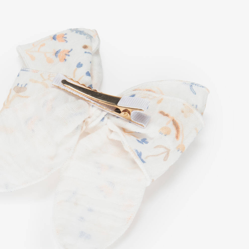 Jamiks-Girls Ivory Bow & Flower Hair Clips (2 Pack) | Childrensalon Outlet
