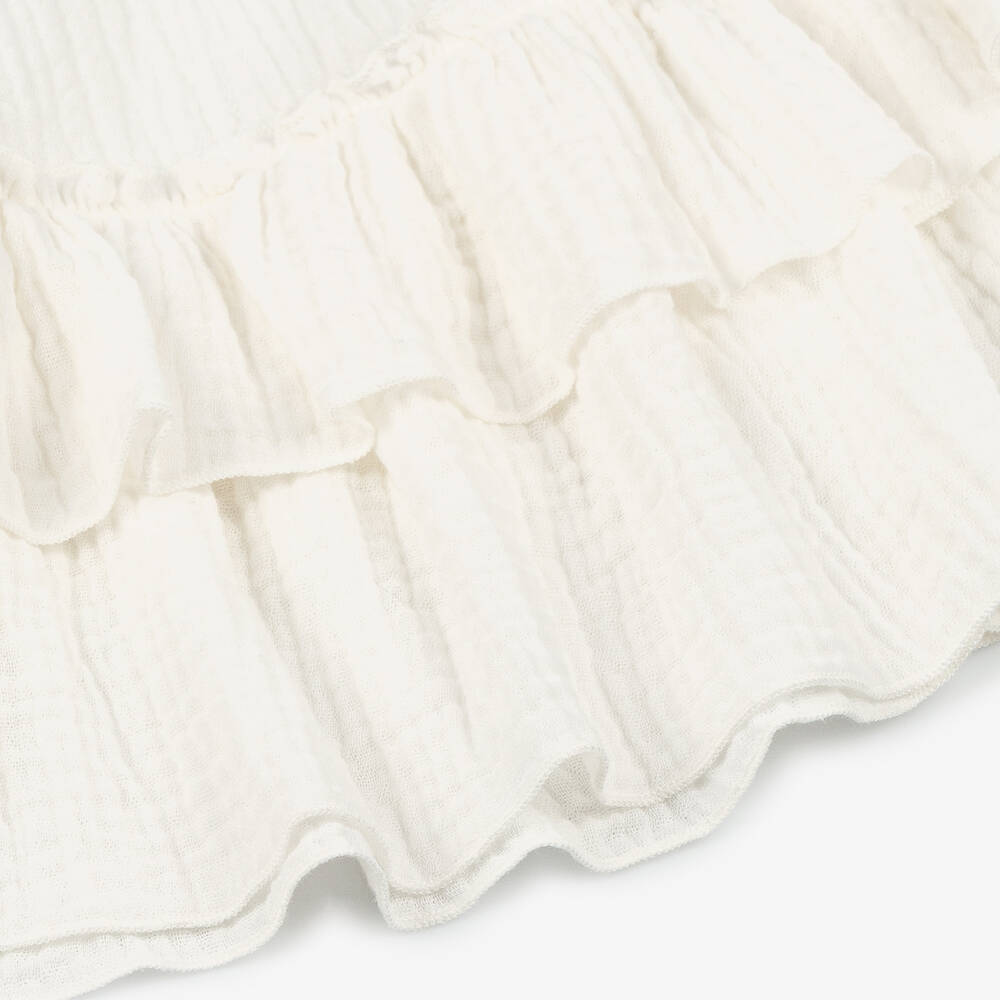 Jamiks-Girls Ivory Cotton Beach Skirt Set | Childrensalon Outlet