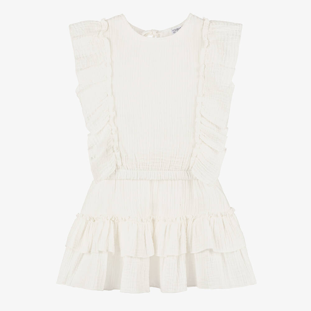 Jamiks-Girls Ivory Cotton Beach Skirt Set | Childrensalon Outlet