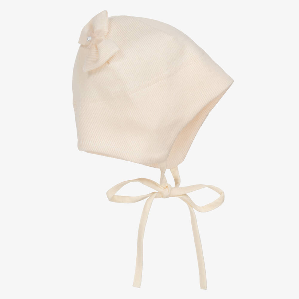 Jamiks-Girls' Ivory Cotton Bowed Bonnet | Childrensalon Outlet