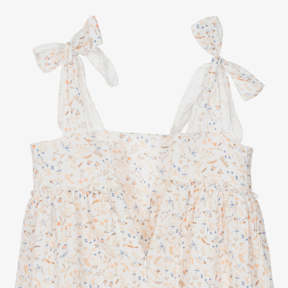 Jamiks-Girls Ivory Cotton Cheesecloth Sun Dress | Childrensalon Outlet