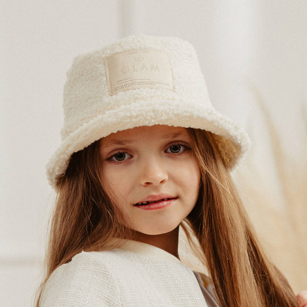 Jamiks-Girls Ivory Fleece-Lined Bucket Hat | Childrensalon Outlet