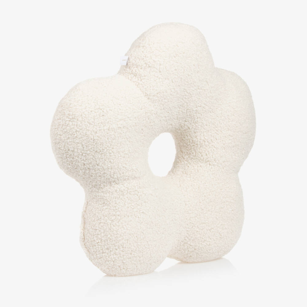 Jamiks-Girls Ivory Floral Bouclé Cushion | Childrensalon Outlet