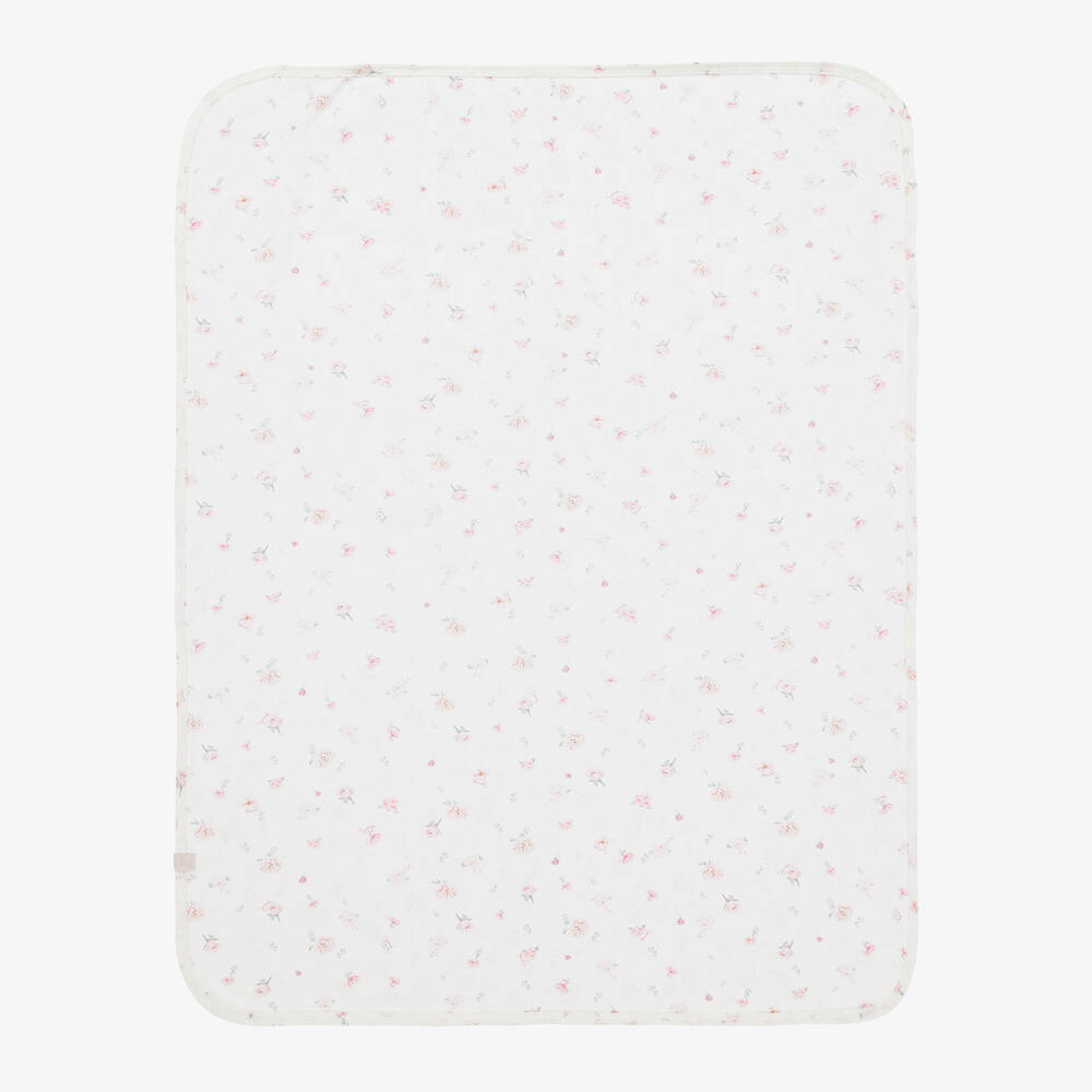 Jamiks-Girls Ivory Floral Cotton Swaddle (99cm) | Childrensalon Outlet