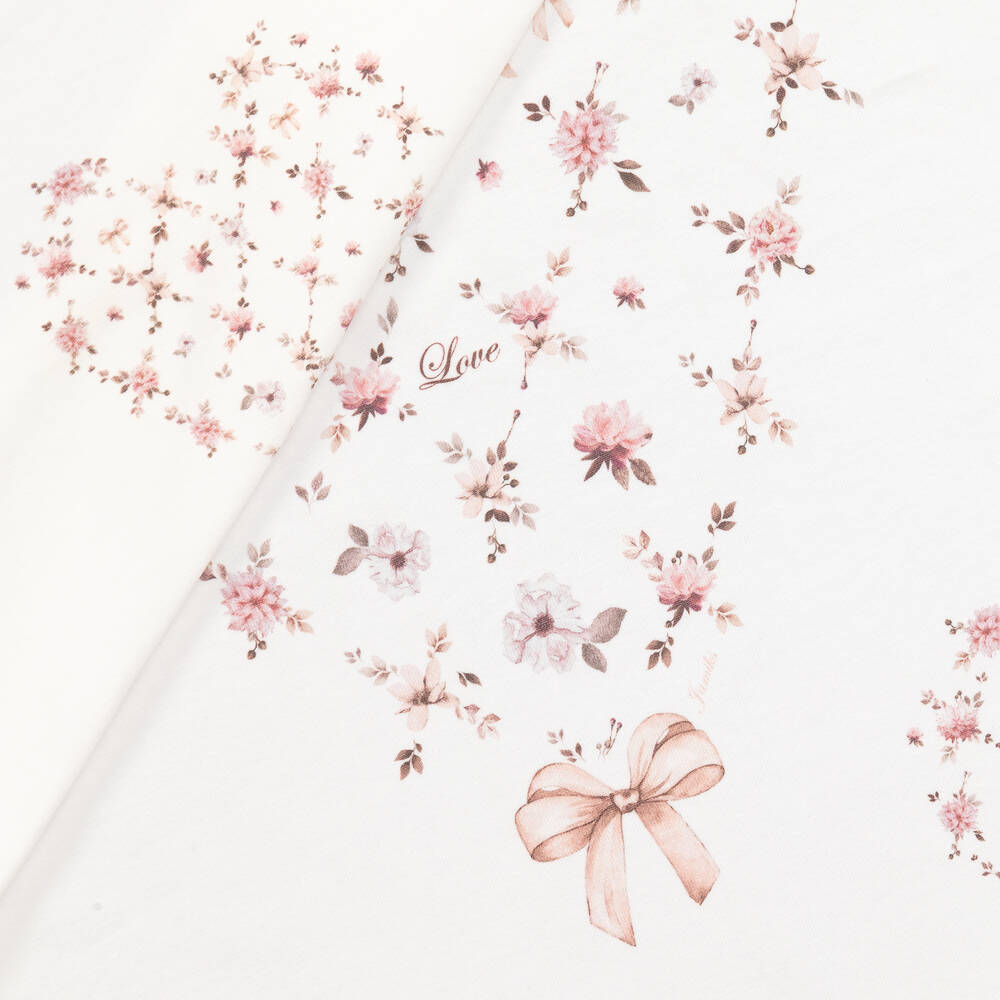 Jamiks-Кремовая пеленка с сердечком из цветов (85см) | Childrensalon Outlet