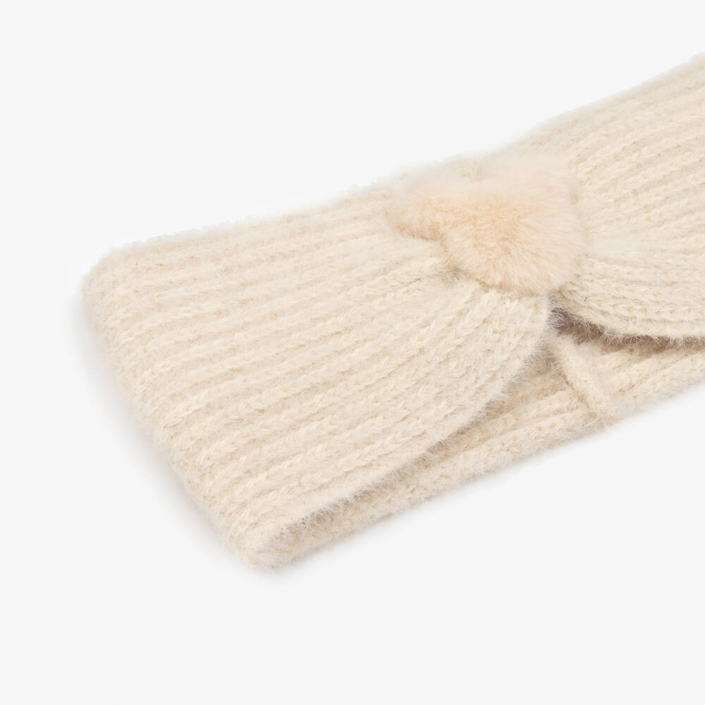 Jamiks-Girls Ivory Fluffy Bear Headband | Childrensalon Outlet