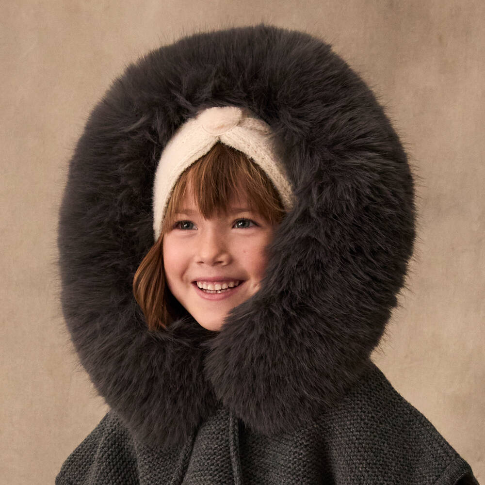 Jamiks-Girls Ivory Fluffy Bear Headband | Childrensalon Outlet